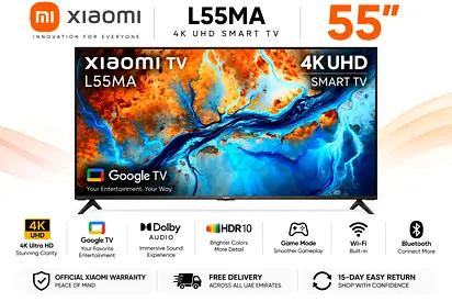 Xiaomi 55″ TV A 2025 4K Google TV | HDR10 | Dolby Audio | L55MA