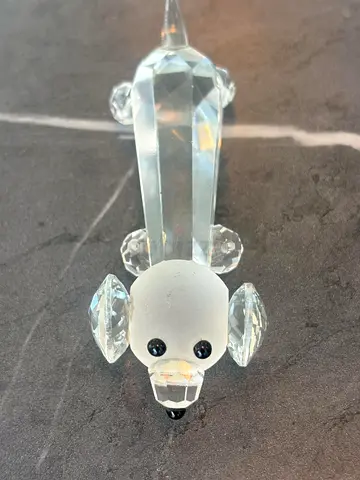 Clear Crystal Animal Figurine — Small Glass Dog Ornament