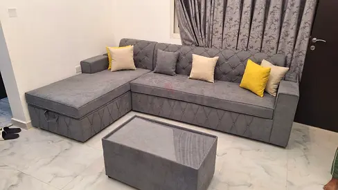 Excellent condition l Shape sofa with footstool