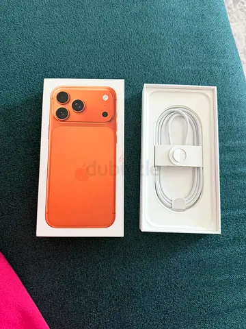 Apple iPhone (orange) in box with USB‑C cable - with worrenty