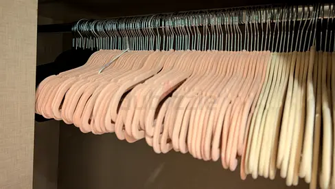 Over 100 hangers for sale, 21 cream
70 pink
15 black
40 non slip
4 wooden, 4 trouser rails