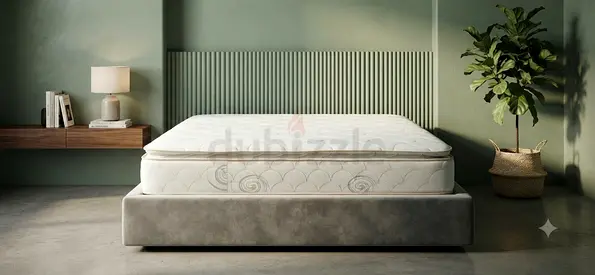 King Size Platform Bed Frame with Headboard - Grey Upholsterer