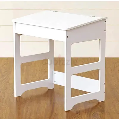 White Wooden Folding Side Table / Small Study Table Best for Kids