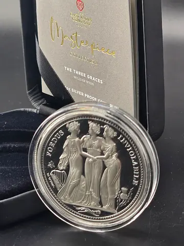 1oz uk,3graces silver coin.