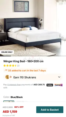 Home Centre Winger King Bed - 180x200cm, mattress and mattress topper - Already dismantled