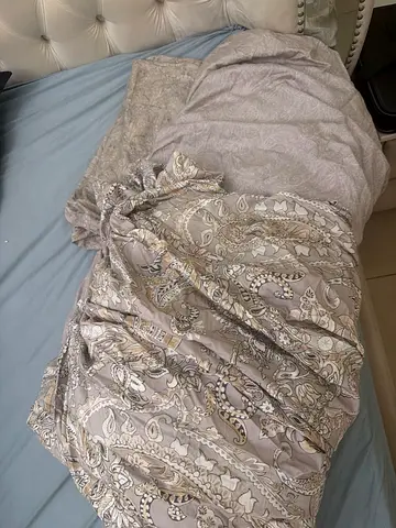 Used neutral paisley duvet cover set - queen/king fit, gently used.