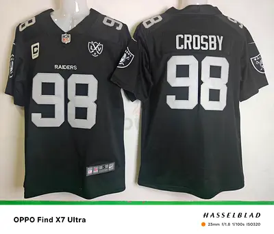 Las Vegas Raiders #98 Crosby Football Jersey - Black, Size S