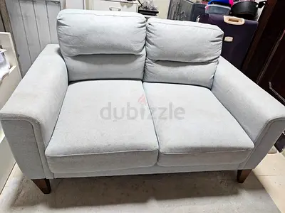 Light gray 2-seater modern loveseat in good condition