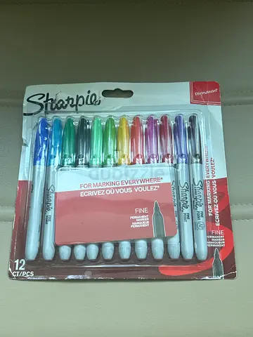 Sharpie Permanent Markers Assorted Colors (12-Count) - Fine Point