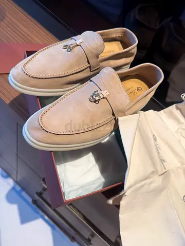 Beige Suede Loafers with Metal Bit - Size (40.5)women’s shoes
