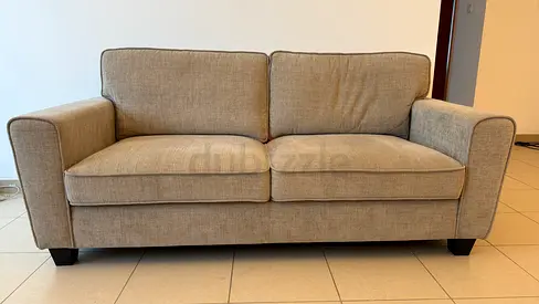 Beige 3-Seater Fabric Sofa in Excellent Condition