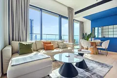 High Floor Modern Blue Oasis//1BR in JVC-with free complimentary cleaning