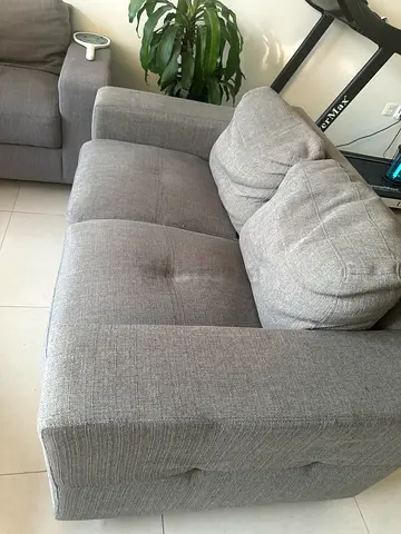 Light grey 3-seater fabric sofa - good condition