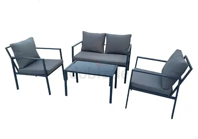 4-Piece Outdoor Patio Sofa Set with Coffee Table - Grey