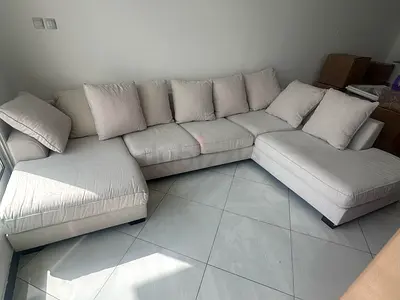 The One Kingston U Shape Sofa Beige Excellent Condition