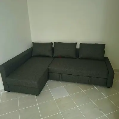 Ikea L Shape Sofa cum bed with big storage in L
