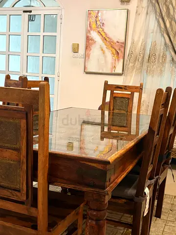 Sheesham wood dinning table with 6 chairs