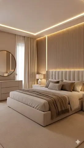 King size upholstered bed