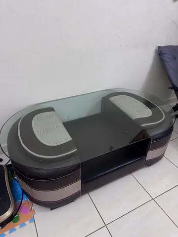 Large Glass-Top Coffee Table