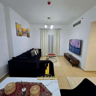 Luxury apartment, second occupancy, one bedroom, living room with open balcony. Ajman, Al Nuaimiya