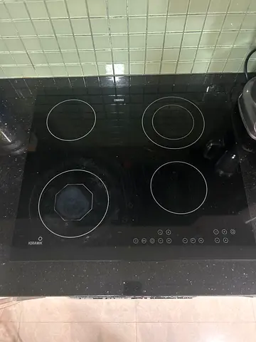 Glass Ceramic Electric Hob - 4 Burner Cooktop (Black)