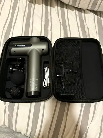 Lenovo Cordless Massage Gun with Carry Case and Attachments