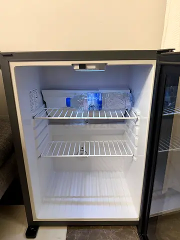 Mini glass door portable fridge with LED light