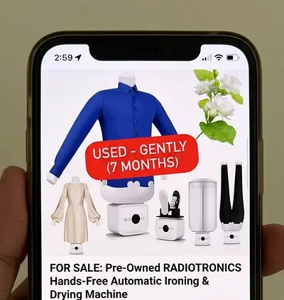 RADIOTRONICS Hands-Free Automatic Ironing & Drying Machine (Used 7 Months)