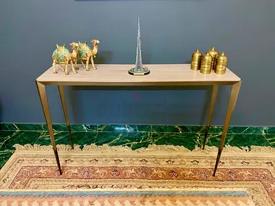 Designer Slim console table with metal legs
