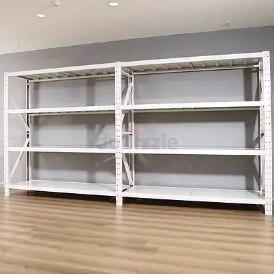 White Metal Storage Shelving Unit Warehouse Racks 4 Level Sturdy Garage Storage Rack