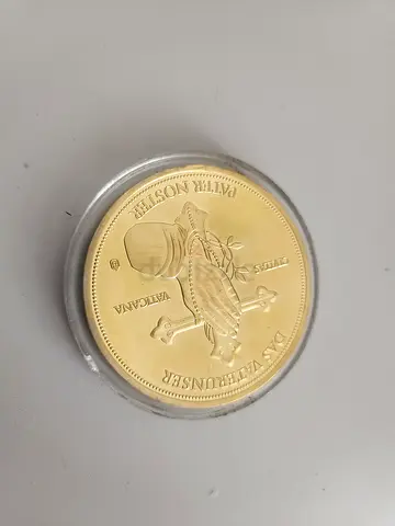 Vatican "Lord's Prayer" Gold-Plated Commemorative Coin / Medal (In Capsule)