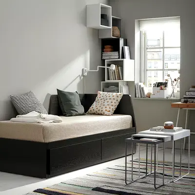 IKEA Flekke Daybed with Underbed Storage - Dark Wood
