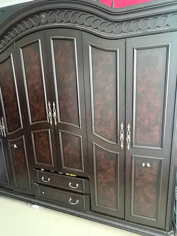 Large Dark Wood Wardrobe / Armoire with Drawers - Good Condition