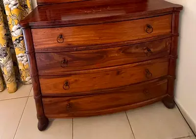 Classic Wooden Chest of Drawers with Ring Pulls