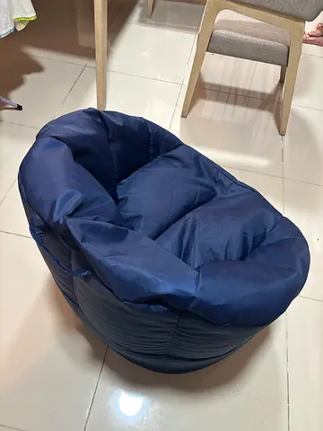 Comfortable Navy Blue Bean Bag Chair - Good Condition