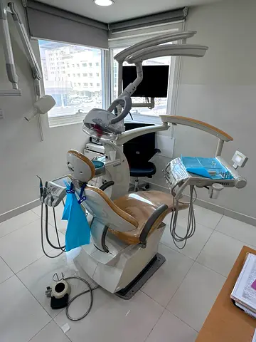 Used Dental Chair Unit with Overhead Light and Monitor - Good Working Condition. Maxpert. Korea made