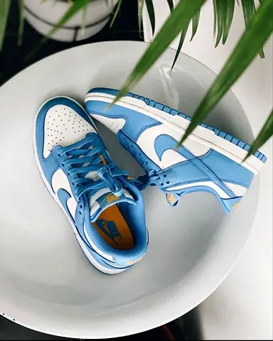 Light Blue & White Nike Dunk Low sneakers - gently used