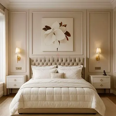 Brand new upholstered bed - beige,