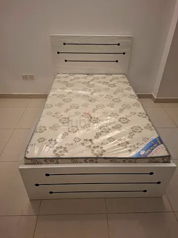Single bed frame and mattress - white, like new