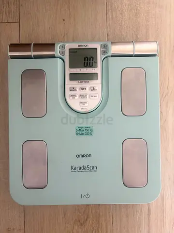 Omron Digital Personal Scale, Body Weight and Amount of Fat Body and Abdomen, Up to 150 kg, Turquois