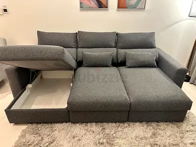 Dark Grey IKEA esklstuna lshape sofa bed