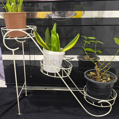 White Metal 3-Tier Plant Stand / Flower Pot Holder