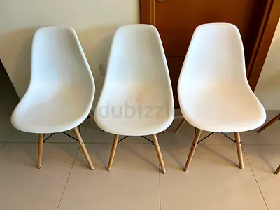 4 White Dining Chairs