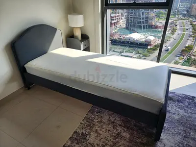 Single Bed Frame with Headboard and Mattress - Good Condition