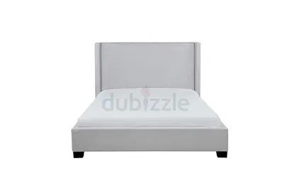 Wingback leather fabric double size bed