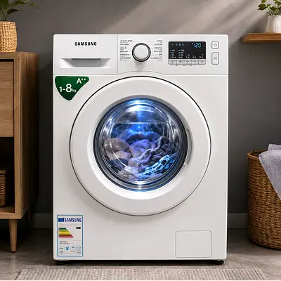 2025 Samsung 8KG ( Sound-Less ) FREE DELIVERY fully automatic Front Load Washing Machine For Sale