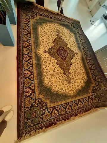 Traditional Persian-style Yellow Carpet