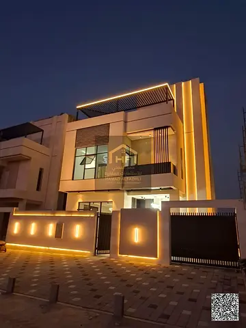 🔥 Modern Luxury Villa (G+1+R) For Sale in Al Helio 1 – Full Stone Facade 🔥 📍 Location: Ajman – Al Helio 1 📐 Plot Area: 3,014 sq.ft. 🏗️ Built-u