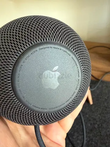 2× Apple HomePod Mini – Space Grey with Wooden Stands