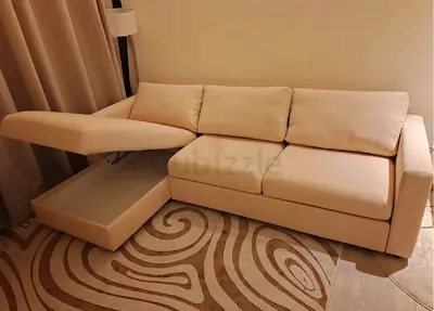 Ikea vimle beige color lshape sofabed with storage
